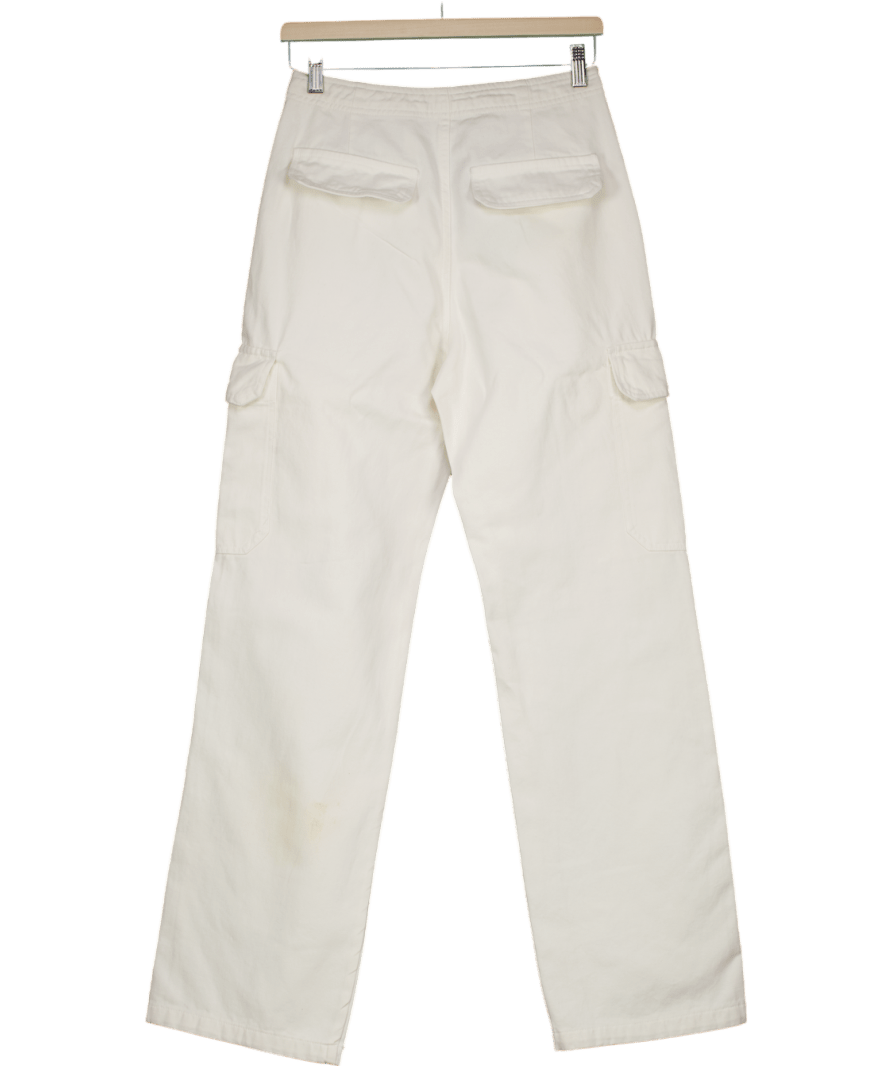 ZARA Cream Straight Leg Cargo Trousers UK 8 - Reliked