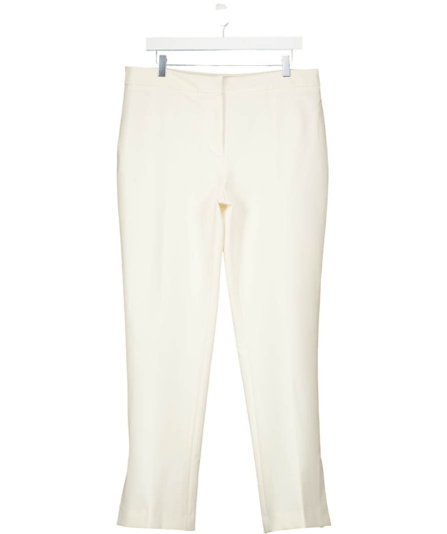 ZARA Cream Tailored Straight Leg Trousers With Ankle Slits UK XL - Reliked