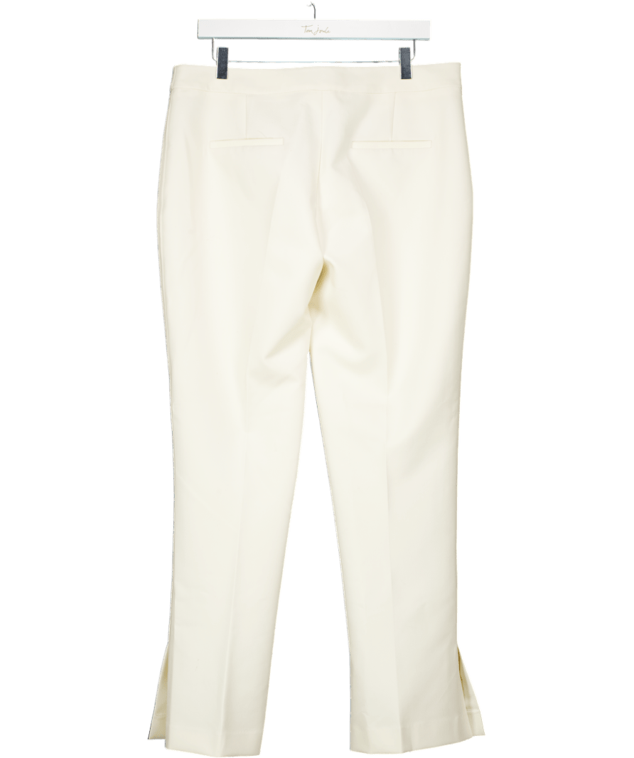 ZARA Cream Tailored Straight Leg Trousers With Ankle Slits UK XL - Reliked