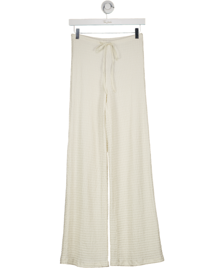 ZARA Cream Textured Knit Trousers UK M - Reliked