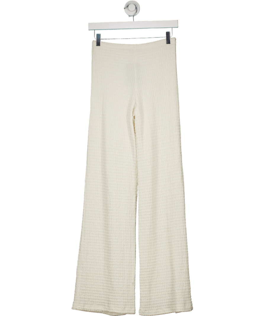 ZARA Cream Textured Knit Trousers UK M - Reliked