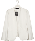 ZARA Flare Bell Sleeve White Blazer UK XS - Reliked