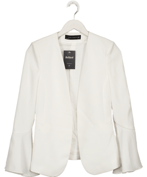 ZARA Flare Bell Sleeve White Blazer UK XS