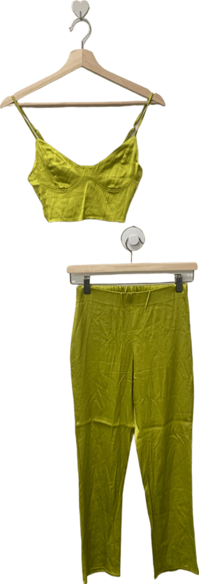 Zara Green Cropped Top and Trousers Set EU S / UK 8 - Reliked