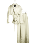 ZARA Green Limited Edition Satin Belted Blazer And Trouser UK XS - Reliked