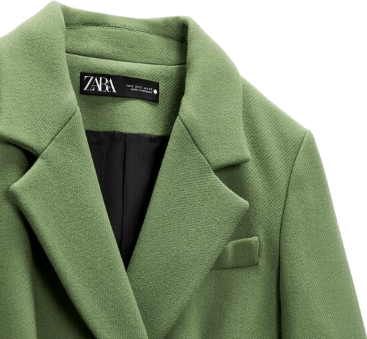 ZARA Green Manteco Italian Wool Coat UK XS - Reliked