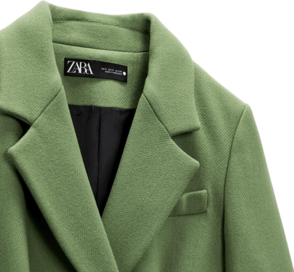 ZARA Green Manteco Italian Wool Coat UK XS - Reliked