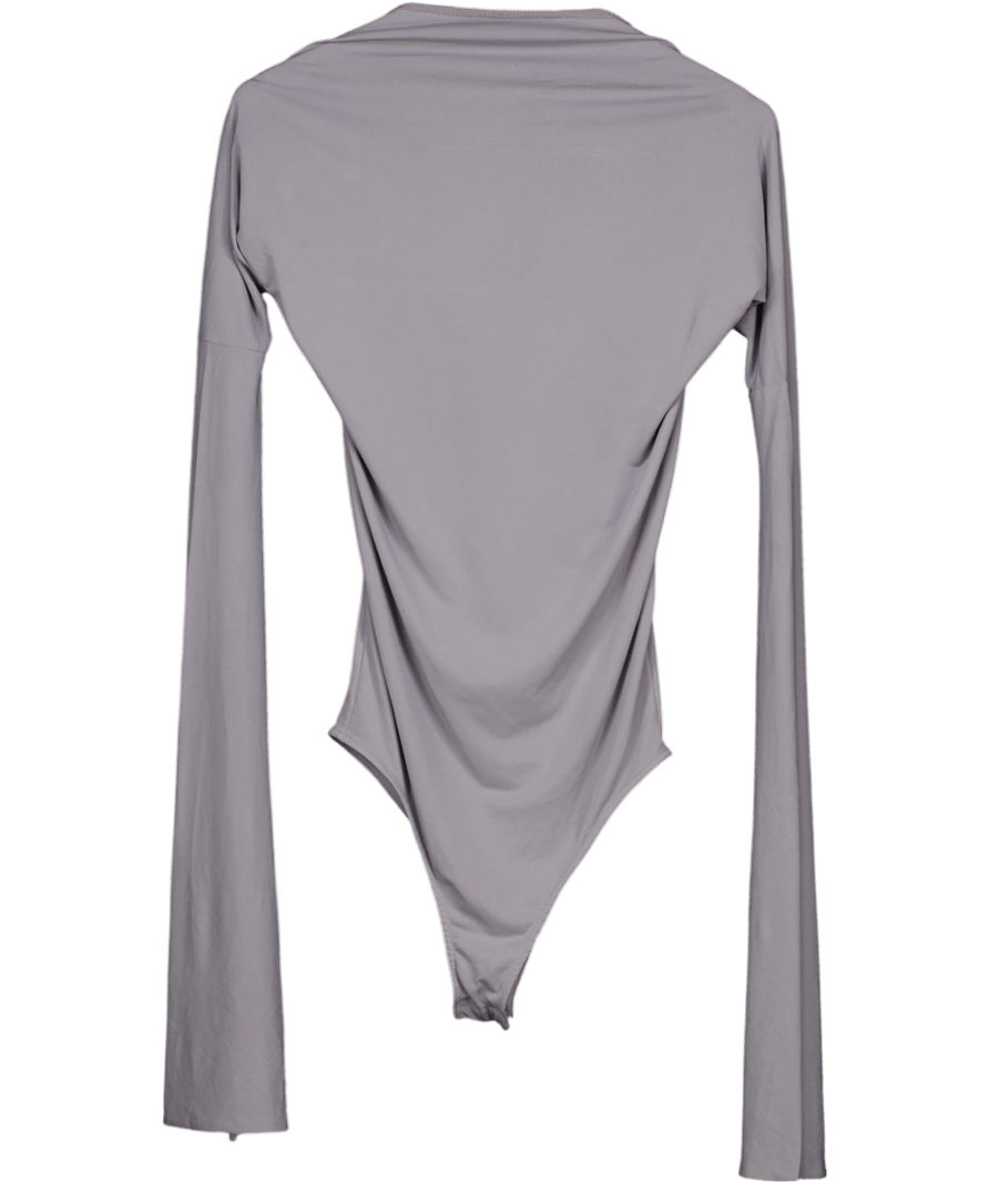 ZARA Grey Backless Long Sleeved Bodysuit UK S - Reliked