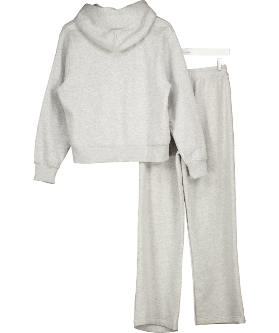 ZARA Grey Basic Hoodie And Wide Leg Plush Trousers Set UK M - Reliked