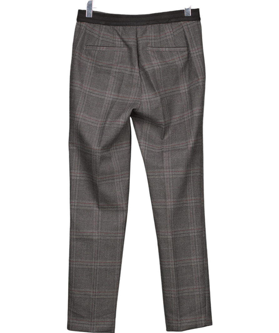 ZARA Grey Check Pull On Trousers UK S - Reliked