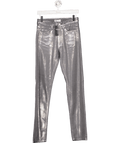 ZARA Grey Metallic Coated Slim Leg Jeans UK 4 - Reliked