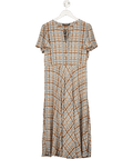 ZARA Grey Premium Collection Flowy Plaid Checked Midi Dress UK S
