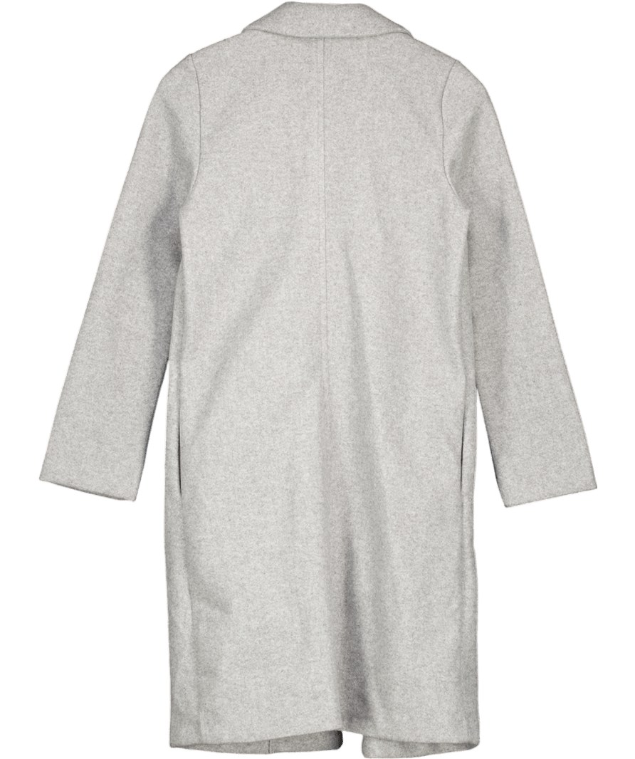ZARA Grey Single Breasted Wool Look Coat UK S - Reliked