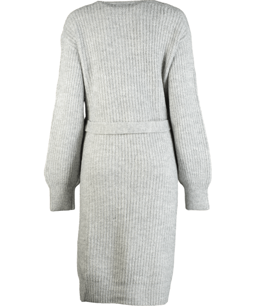 ZARA Grey Tie Belt Knit Cardigan UK XL - Reliked