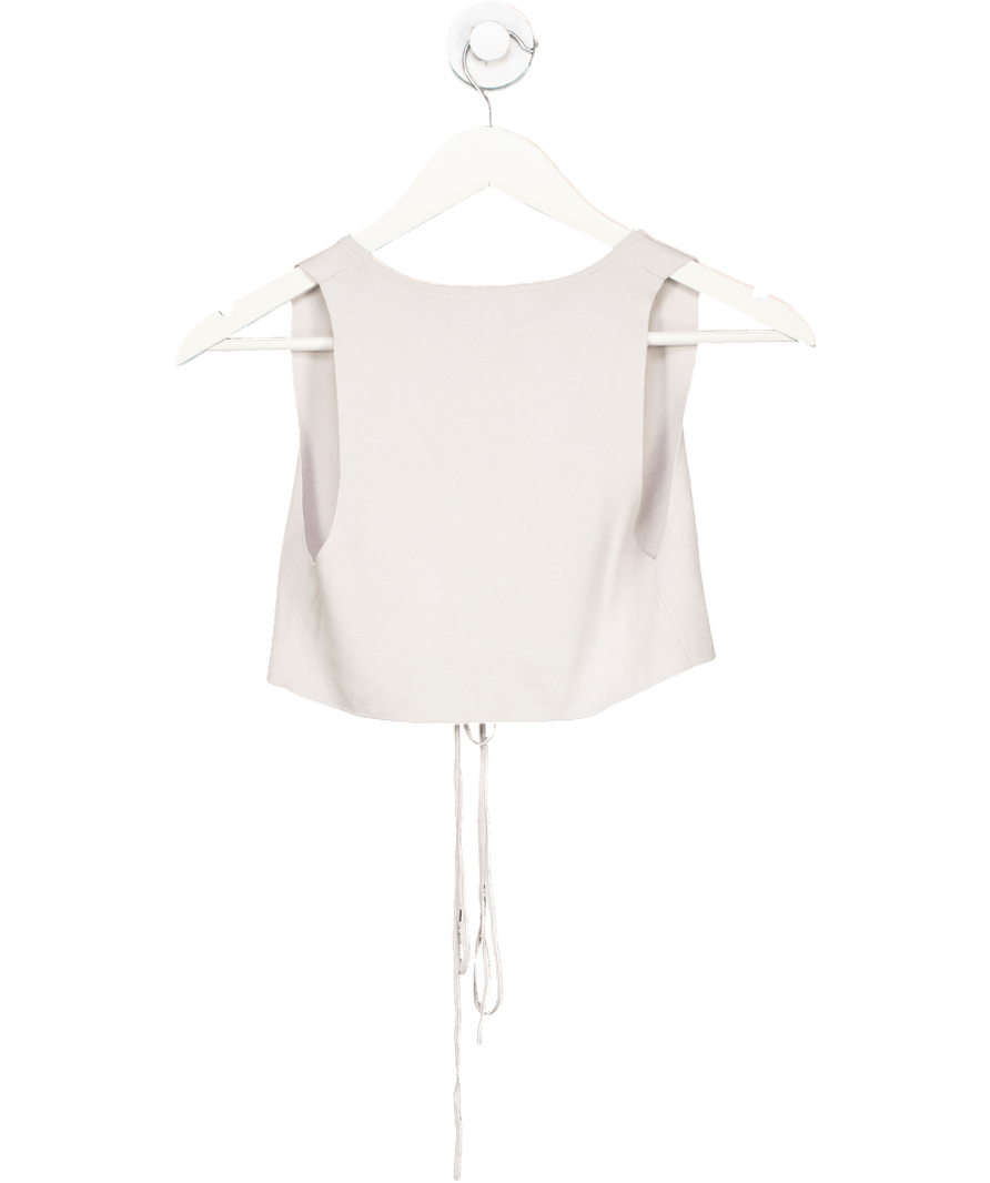 ZARA Grey Tie Front Gilet Vest UK S - Reliked