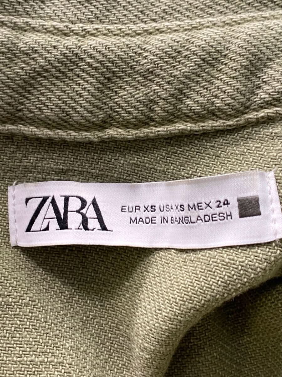 ZARA Khaki Cotton Utility Jumpsuit UK XS - Reliked