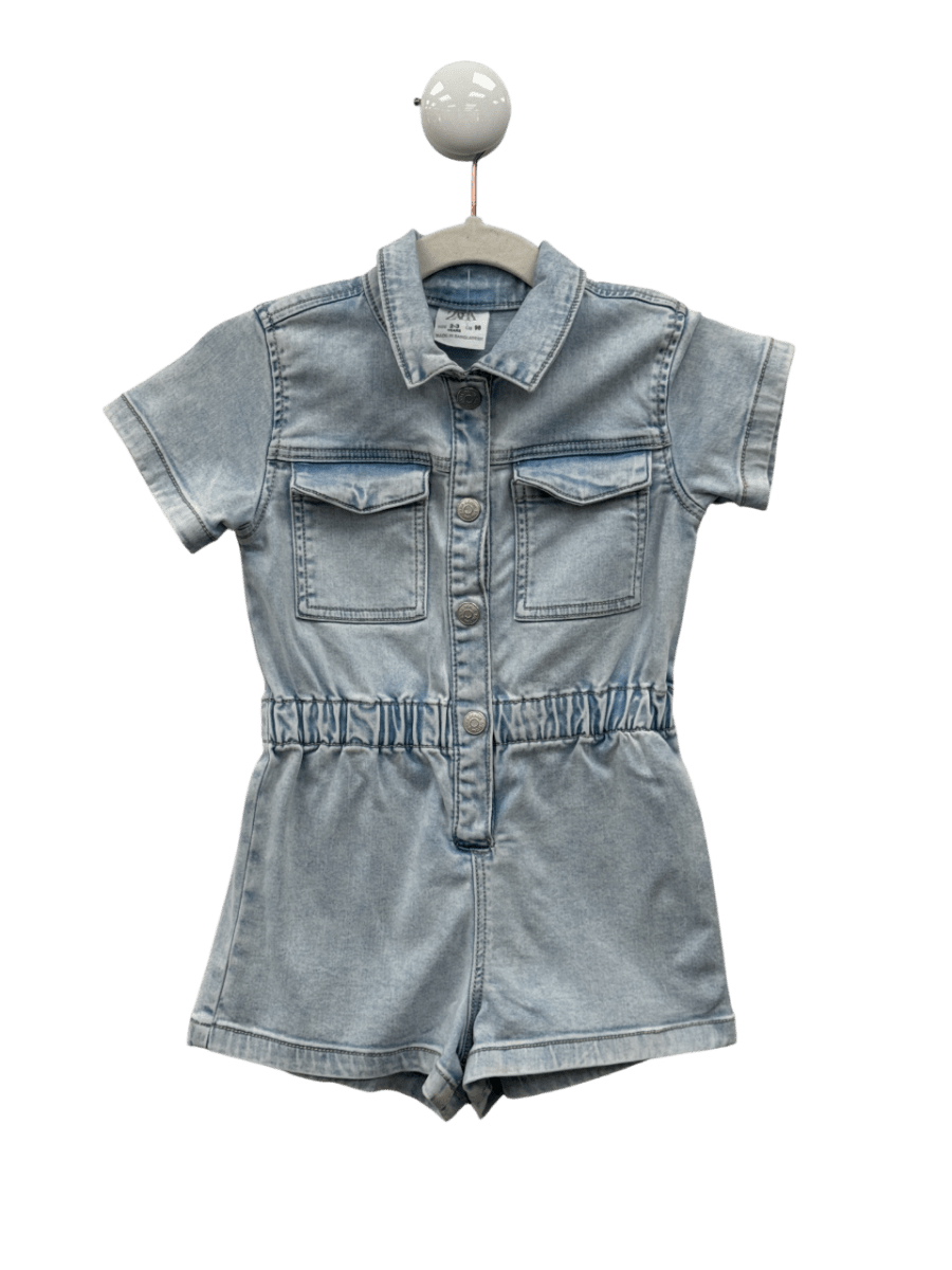 ZARA KIDS Blue Chambray Playsuit 2 Years - Reliked