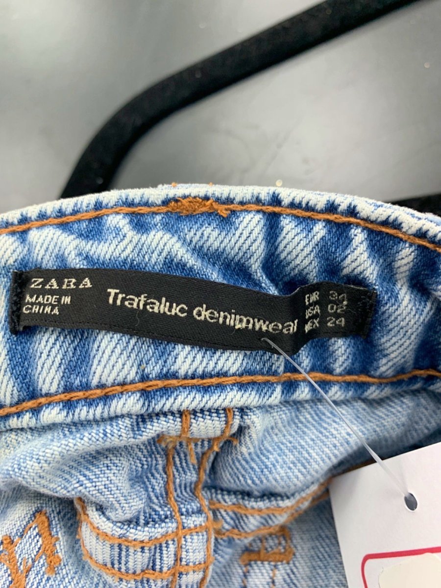 Zara Light Blue Denim Shorts UK 6 - Reliked