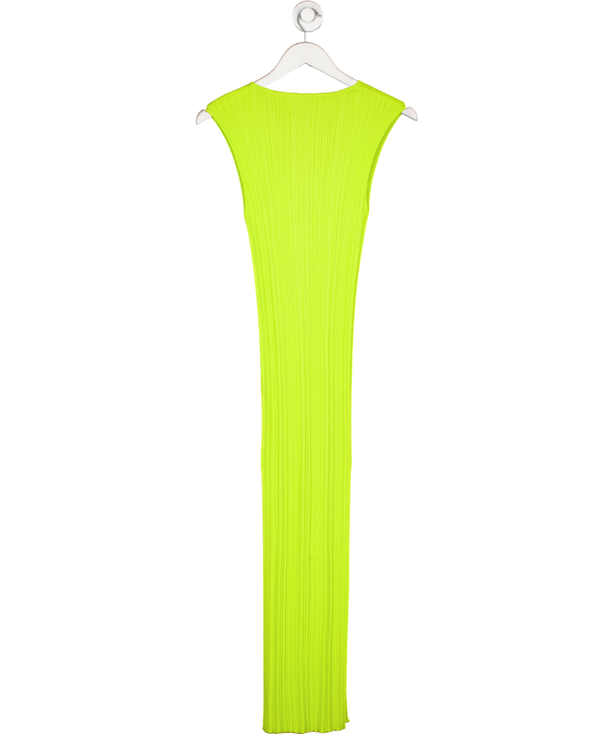 ZARA Lime Green Cut Out Knitted Maxi Dress UK S - Reliked