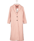 ZARA Long Buttoned Supersoft Brushed Blush Pink Marl Coat UK XS - Reliked
