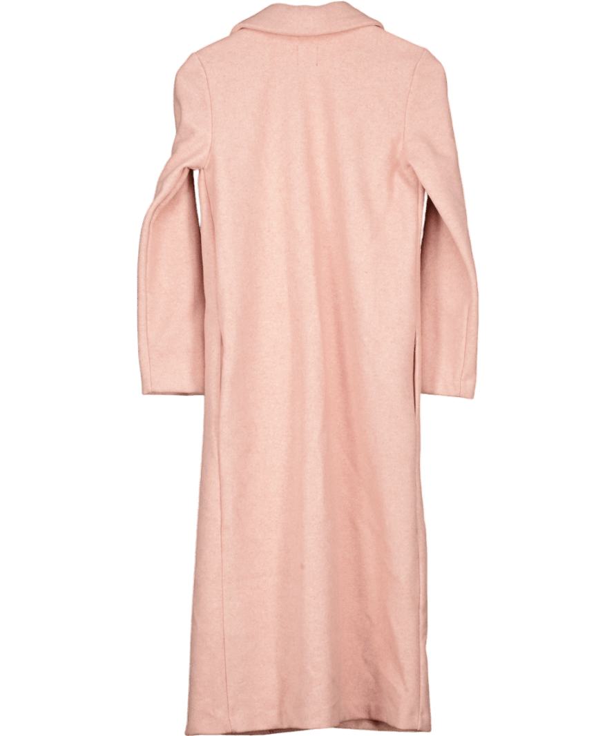 ZARA Long Buttoned Supersoft Brushed Blush Pink Marl Coat UK XS - Reliked