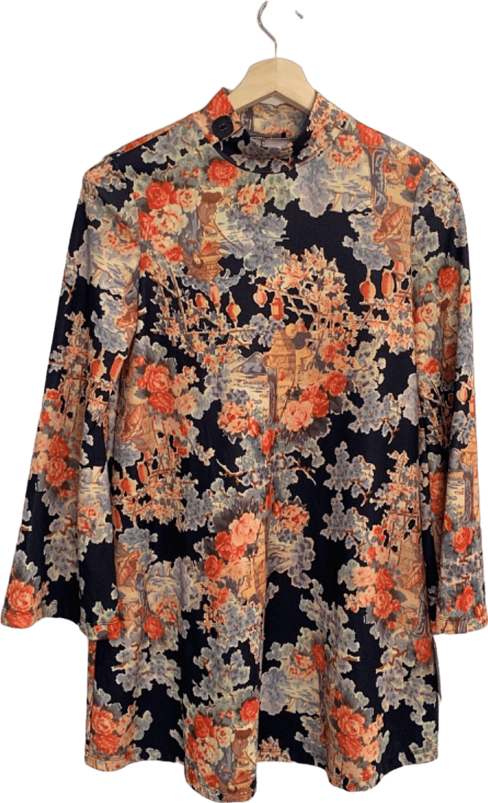 Zara Multicolour Floral Print Tunic Dress UK M - Reliked