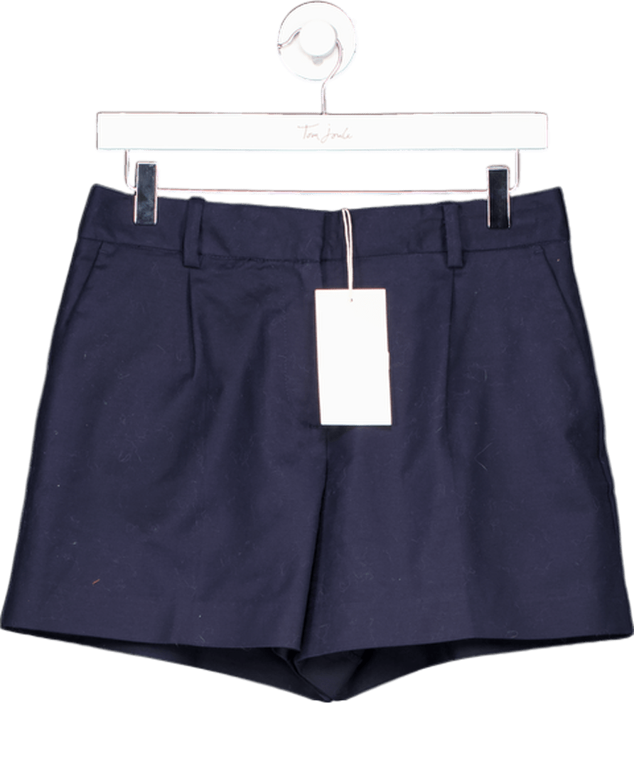 ZARA Navy Blue Darted Bermuda Shorts UK S - Reliked
