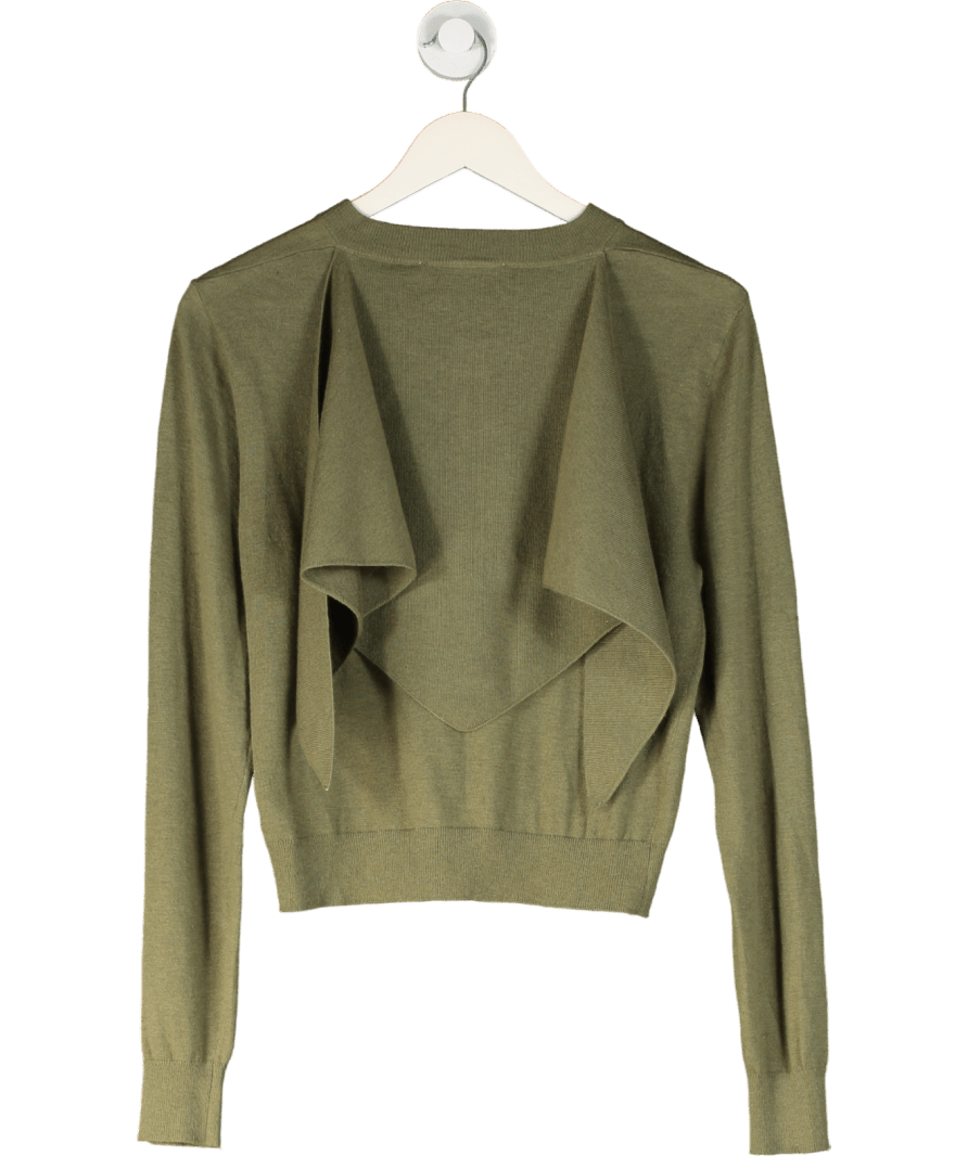 ZARA Olive Green Fine Knit Cardigan UK M - Reliked