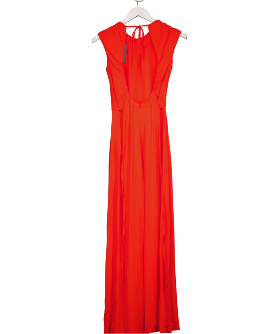 ZARA Orange / Red Open Back Jumpsuit UK XS - Reliked