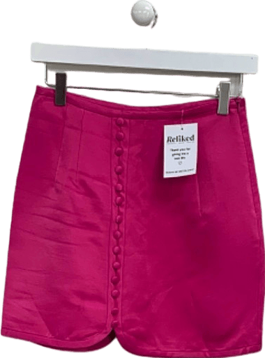 Zara Pink Button front Mini skirt UK XS - Reliked