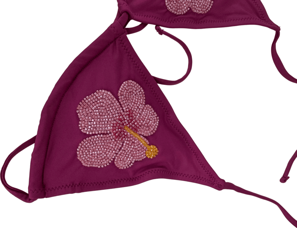 ZARA Purple 2 - piece Floral Bikini - Top Uk M Bottoms UK S - Reliked