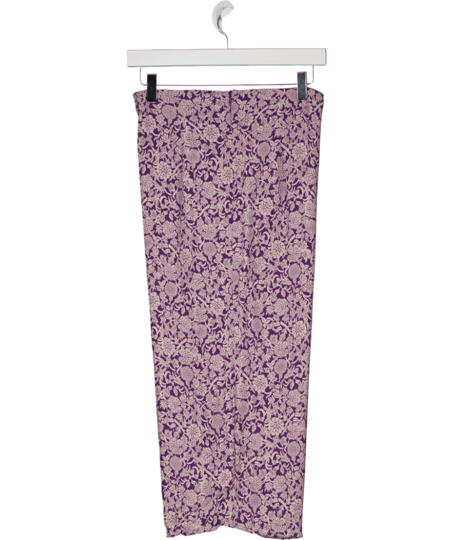 ZARA Purple Floral Midi Skirt UK XS - Reliked