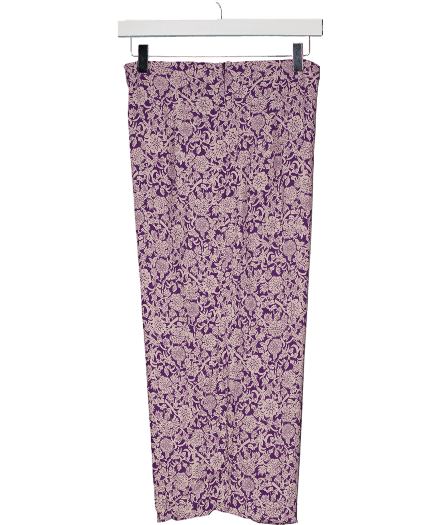 ZARA Purple Floral Midi Skirt UK XS - Reliked