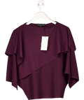ZARA Purple Plain Knit Cape Jumper UK S - Reliked