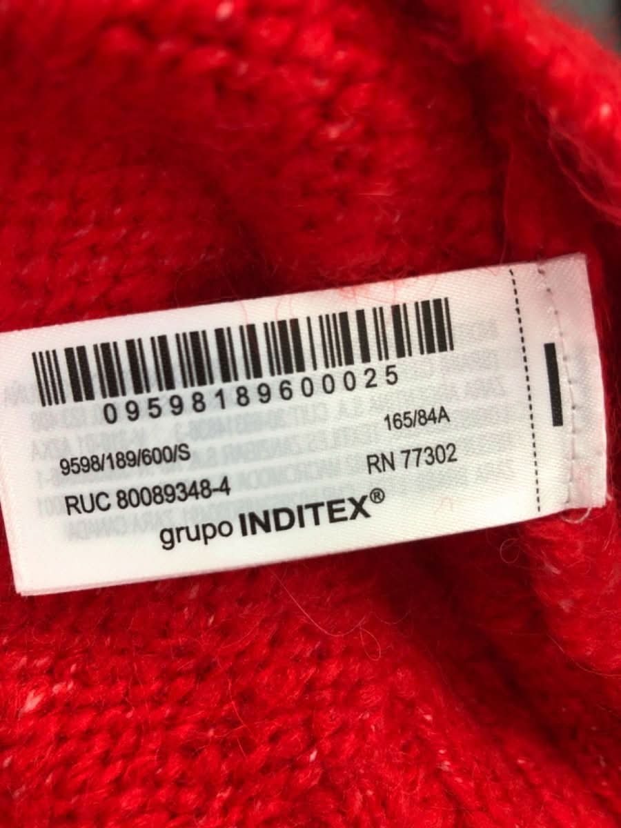 Zara Red Cropped Jumper with Pockets S - Reliked