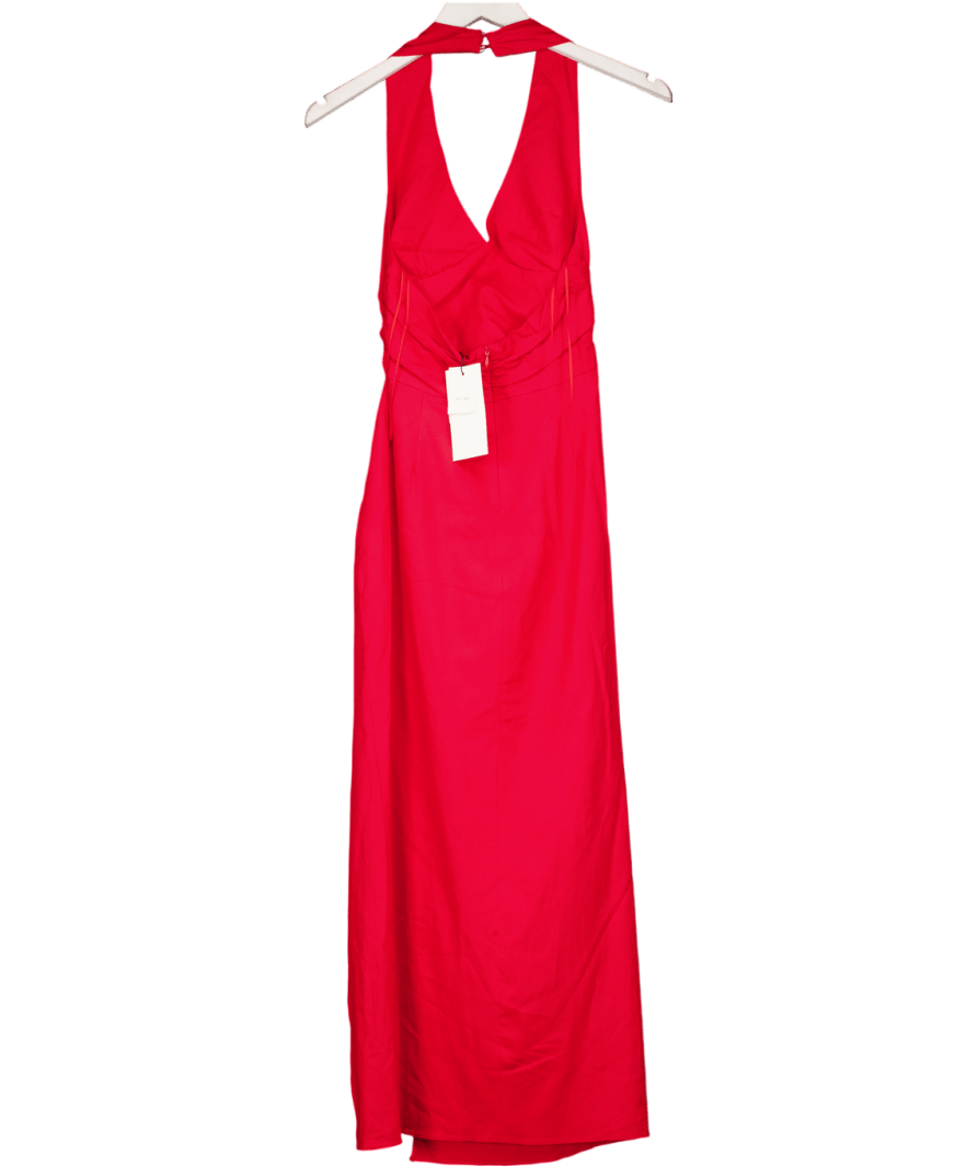ZARA Red Halterneck Midi Dress UK S - Reliked ZARA Red Halterneck Midi Dress UK S - Reliked