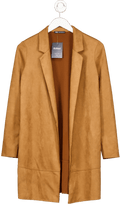 ZARA Tan Brown Faux Suede Longline Jacket UK XS - Reliked