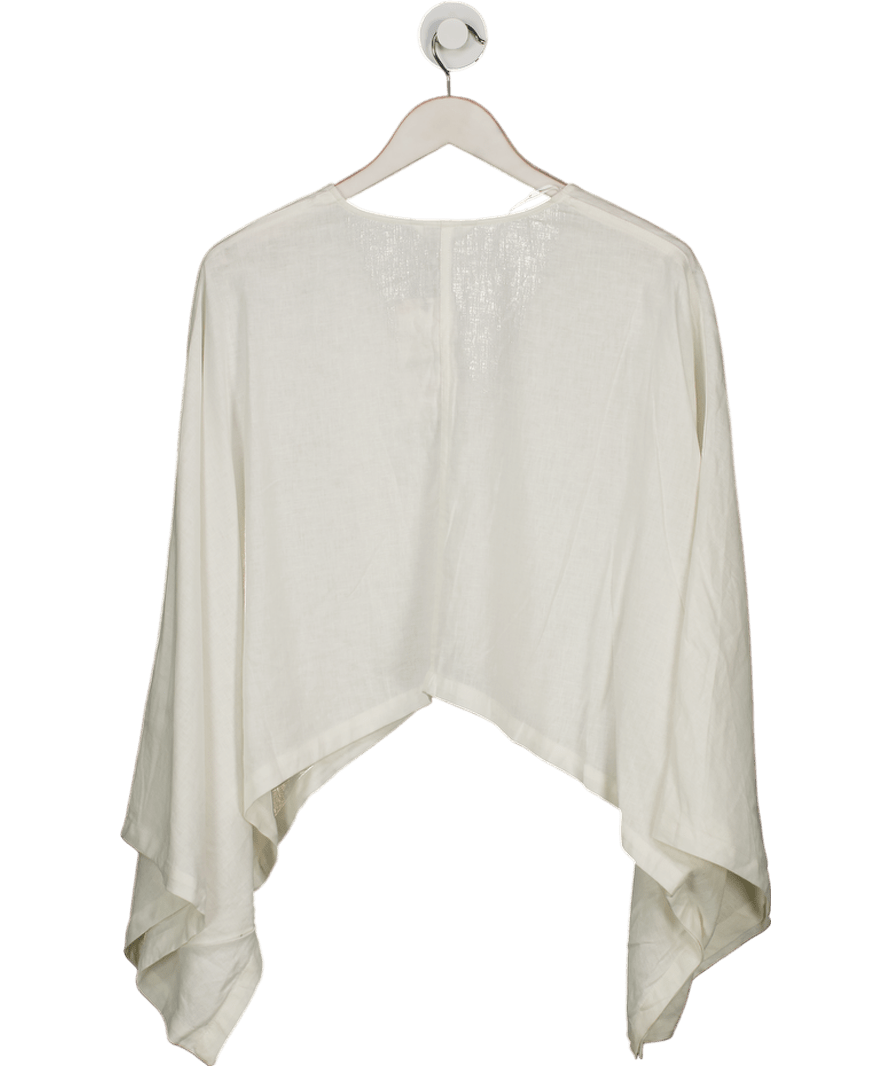 ZARA White Asymmetric Cape Kimono Top UK M/L - Reliked