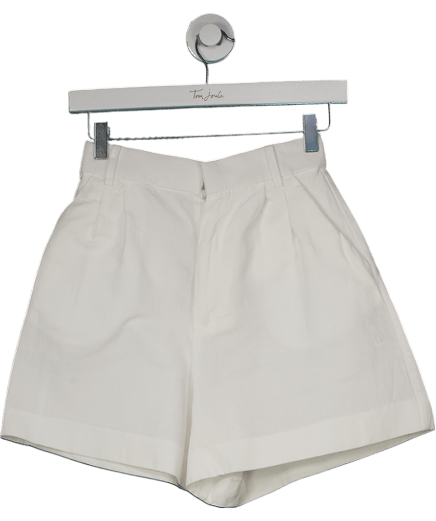 ZARA White Bermuda Shorts With Darts UK XS - Reliked