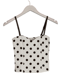 ZARA White / Black Polka Dot Cami Top UK S - Reliked