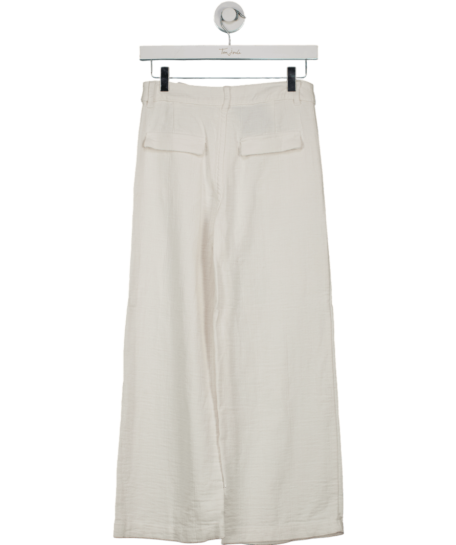 ZARA White Braided Belt Culotte Trousers UK XS - Reliked