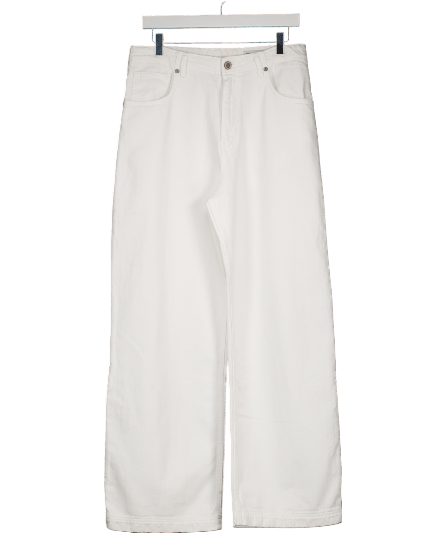 ZARA White High Waist Wide Leg Jeans UK 10 - Reliked