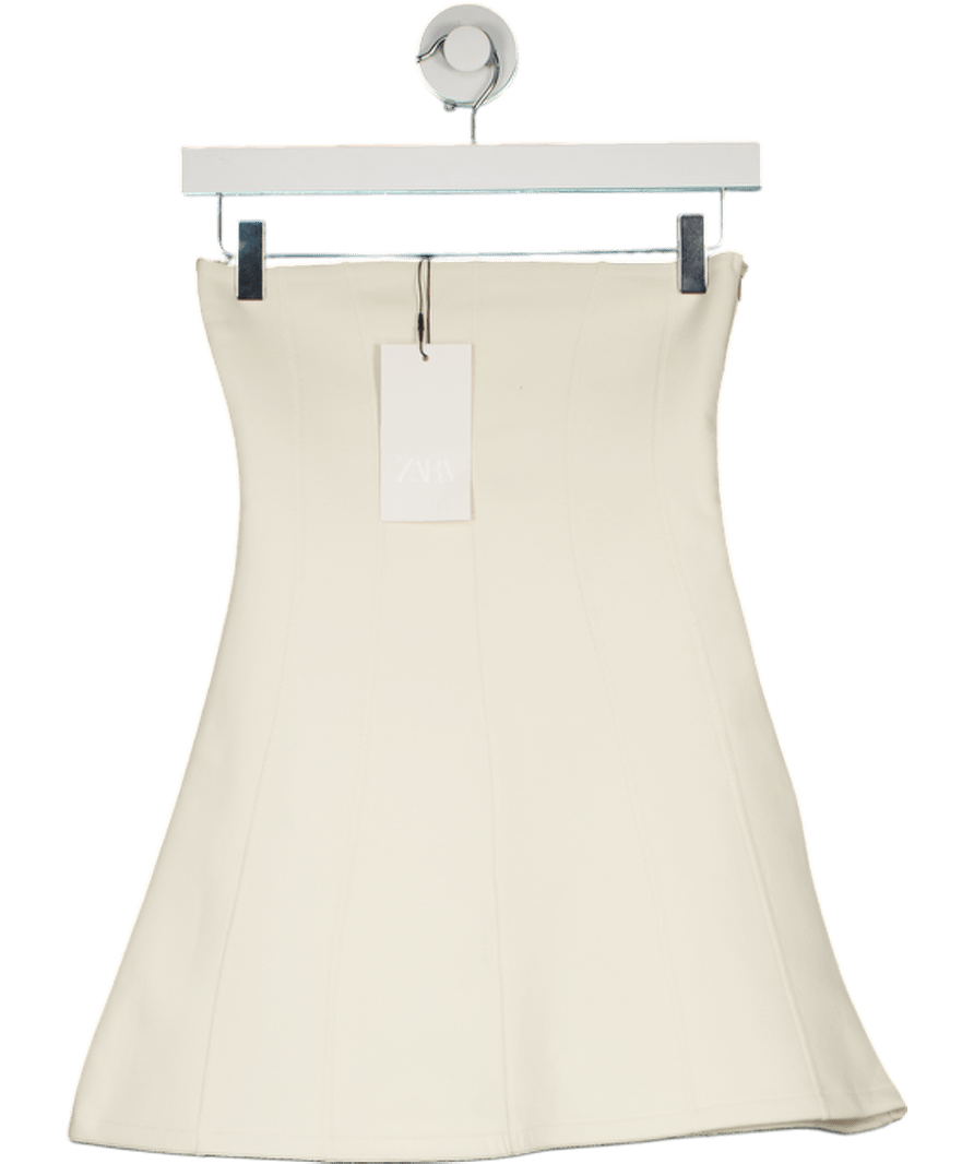 ZARA White Interlock Bandeau Dress UK S - Reliked