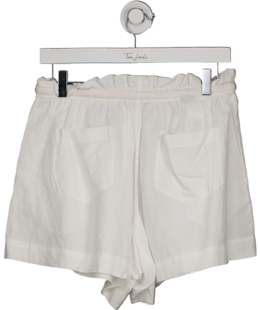 ZARA White Linen Bermuda Shorts UK XS - Reliked