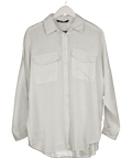 ZARA White Linen Shirt UK S - Reliked