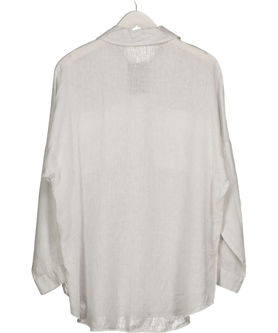 ZARA White Linen Shirt UK S - Reliked