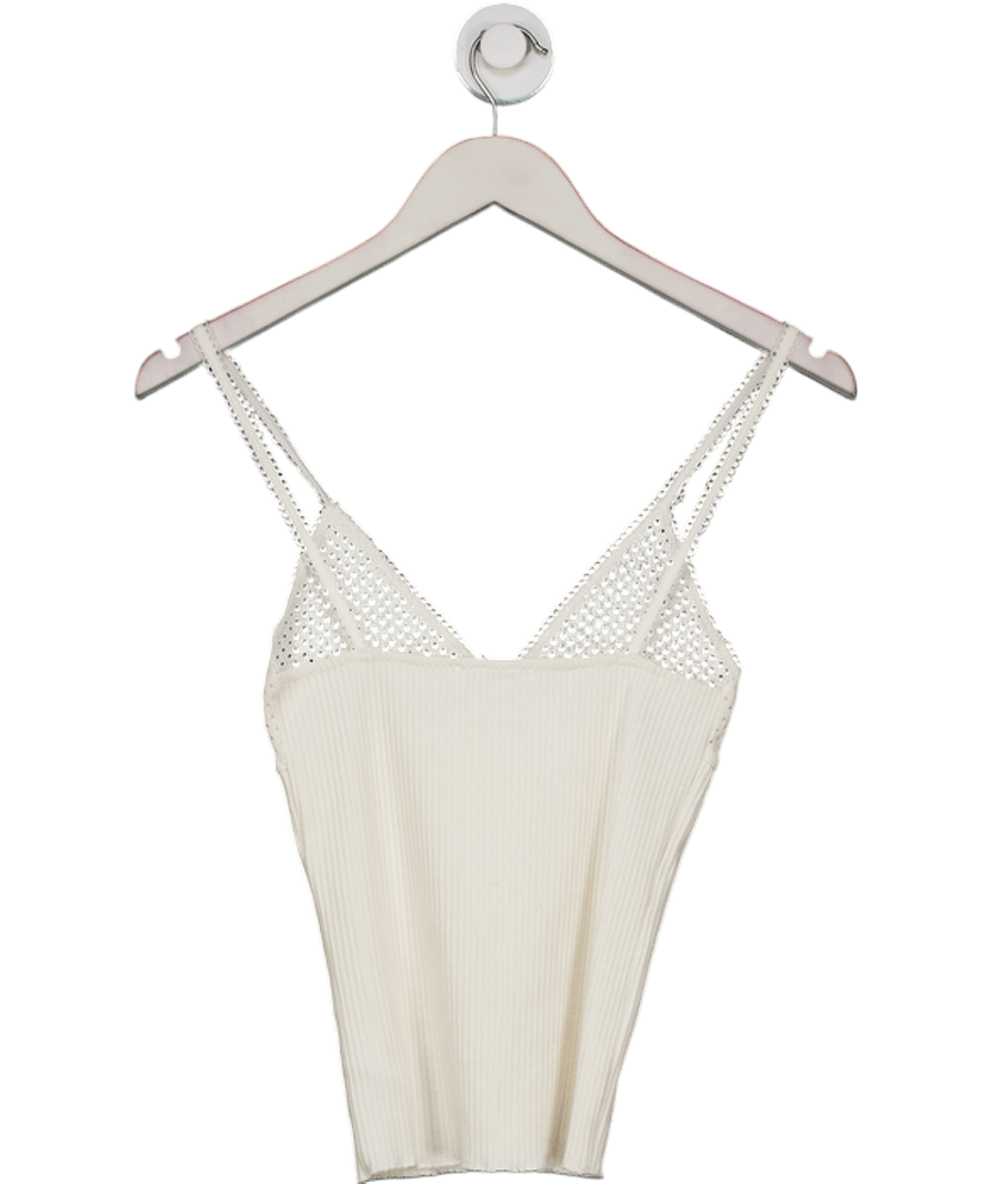 ZARA White Pointelle Top UK S - Reliked