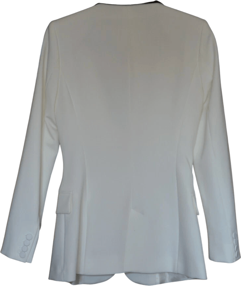 ZARA White Tuxedo Blazer UK XS - Reliked