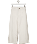 ZARA White Wide Cropped Patch Pocket Trousers UK XS - Reliked