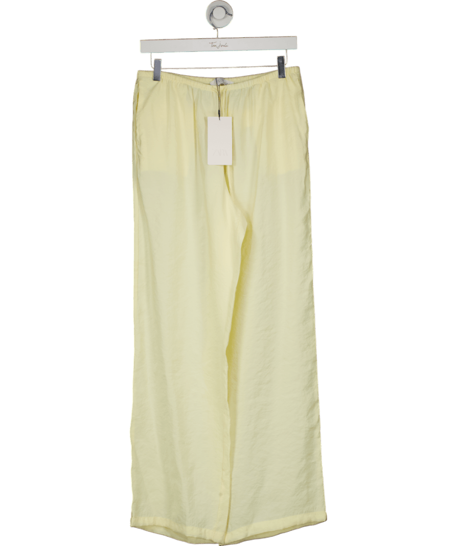 ZARA Yellow Flowing Trousers UK M - Reliked